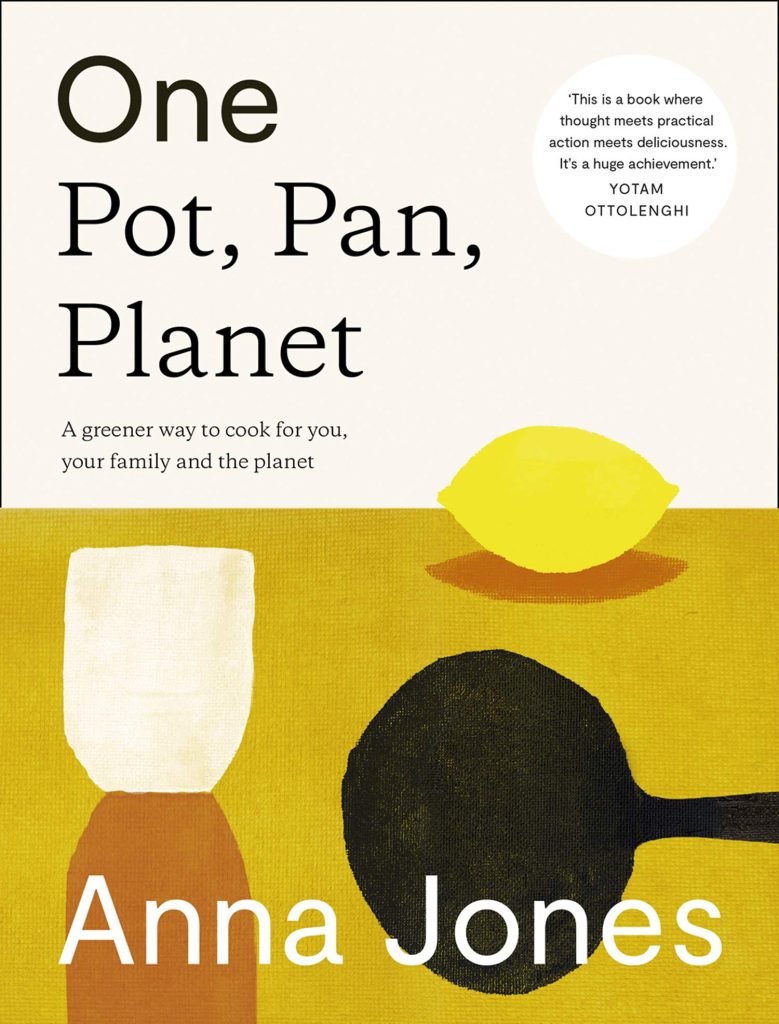 Book cover with a lemon and a pan